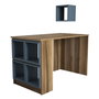Hanah Home Mesa de Estudio Nogal y Calcedonia con Estante de Pared